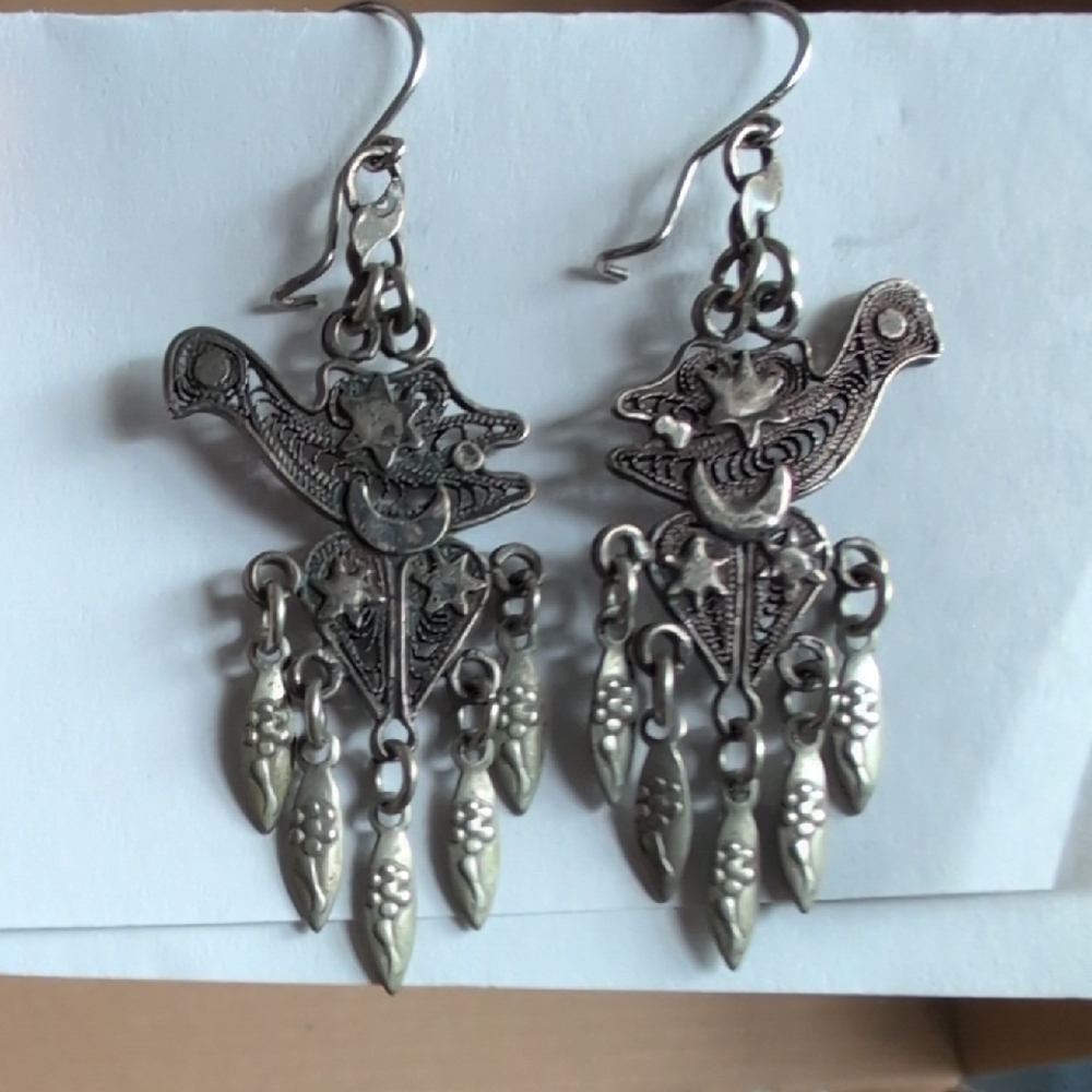 Vintage Sterling Silver Dangle Earrings